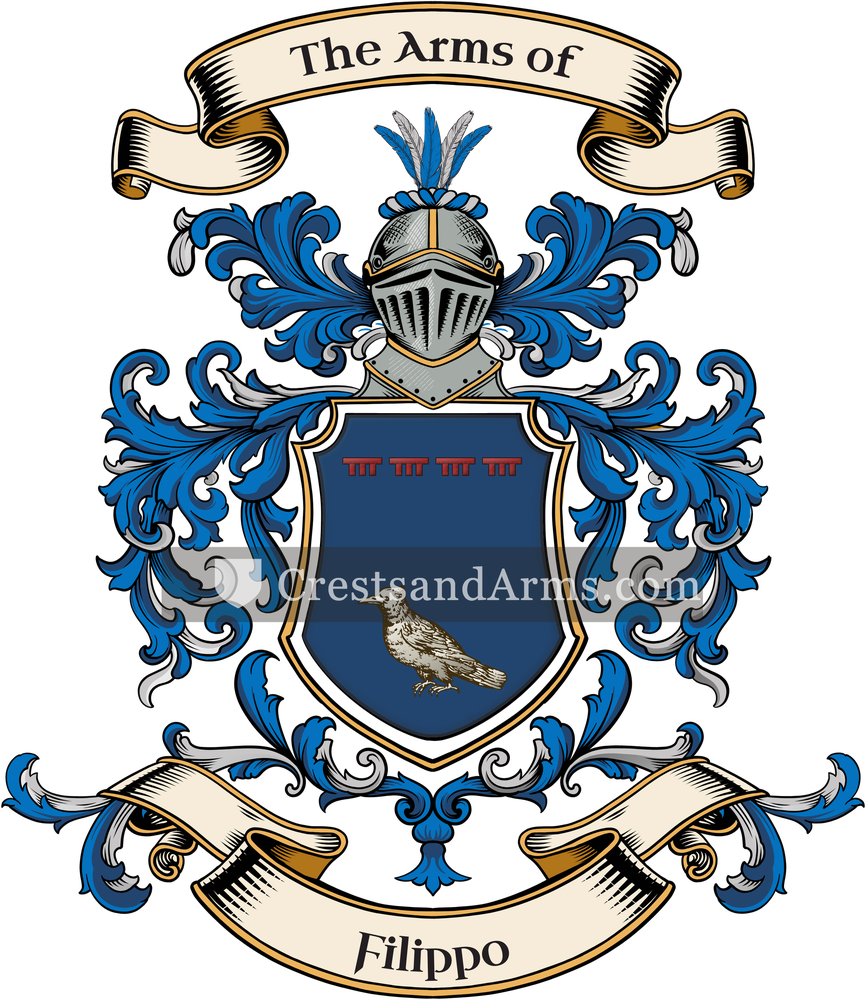 The Filippo coat of arms, drawn from the recorded blazon