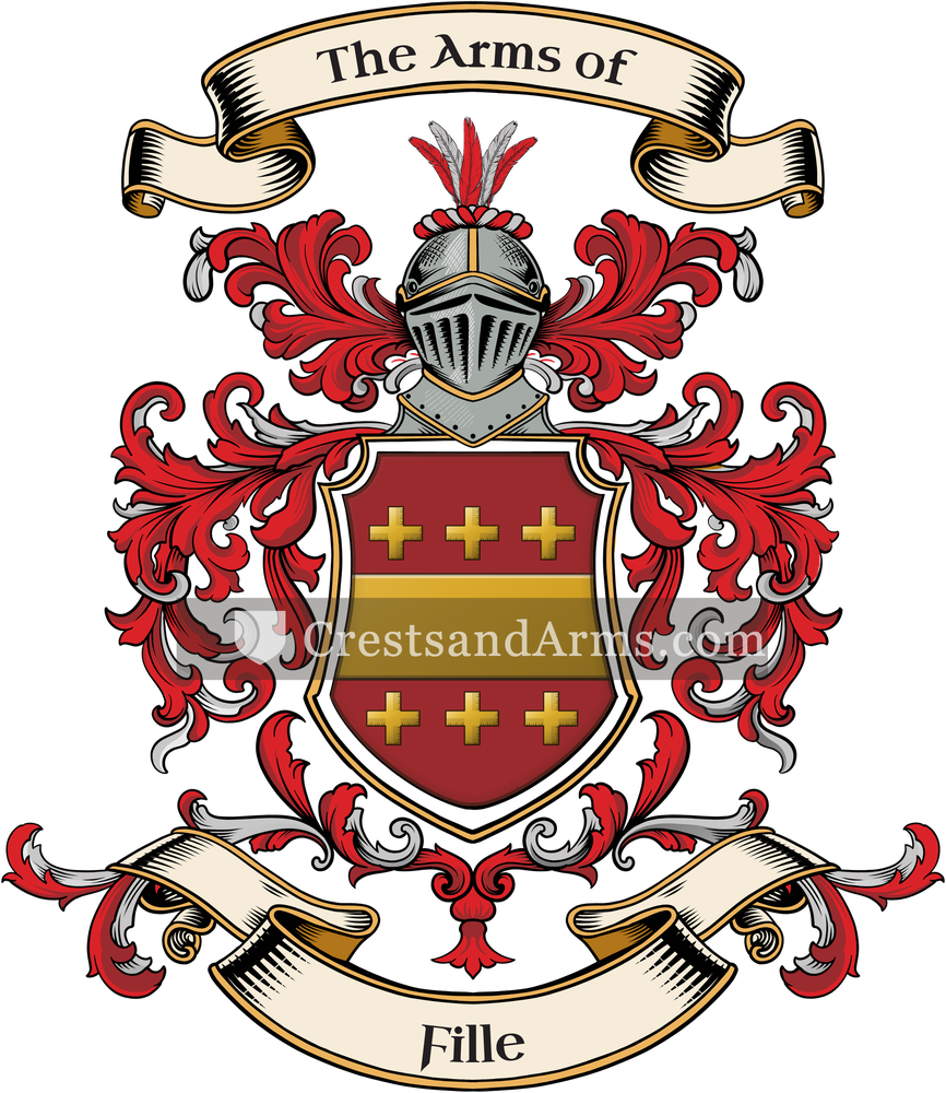 The Fille coat of arms, drawn from the recorded blazon