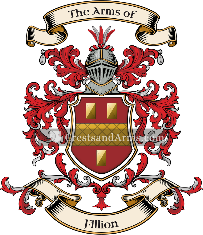The Fillion coat of arms, drawn from the recorded blazon