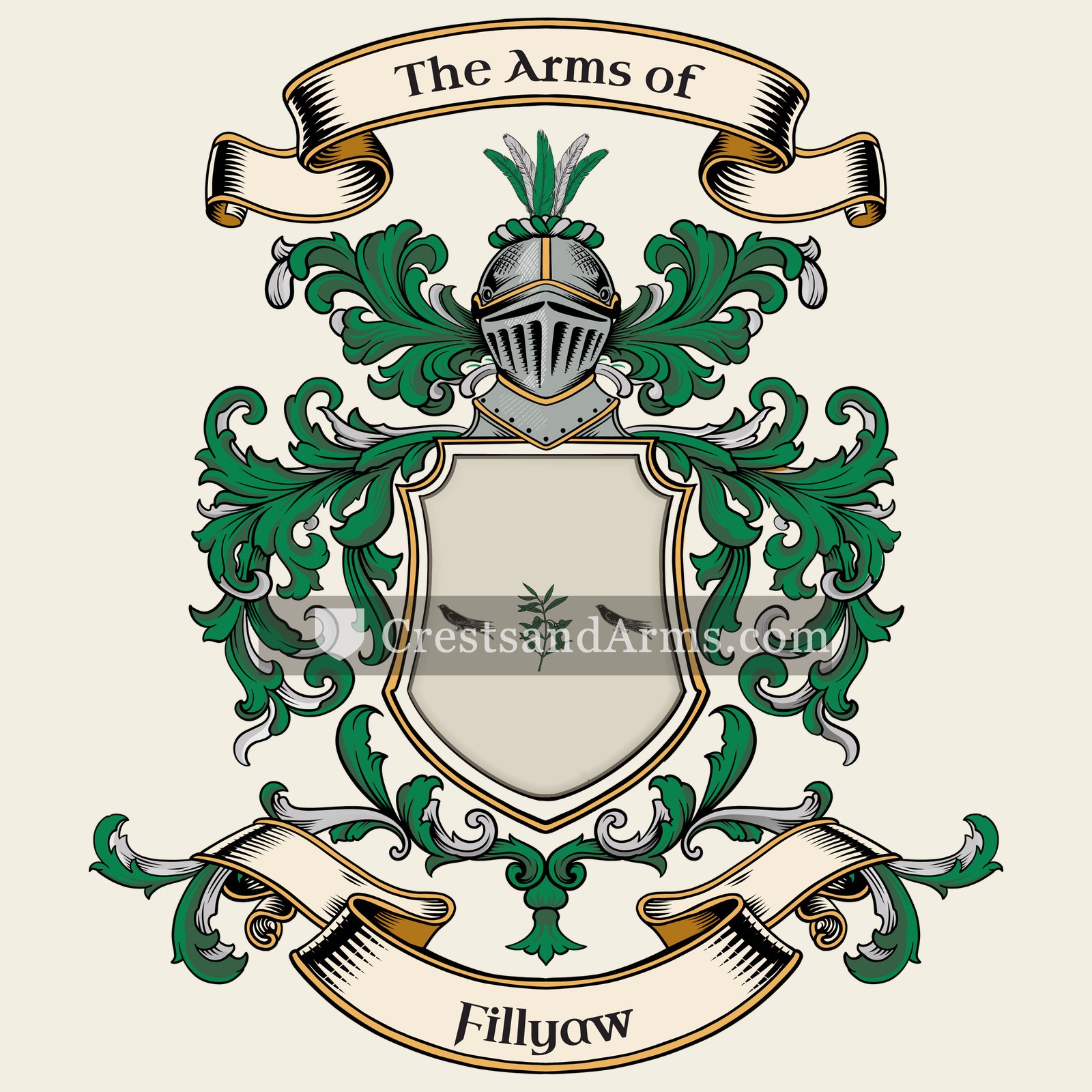 The Fillyaw coat of arms, drawn from the recorded blazon
