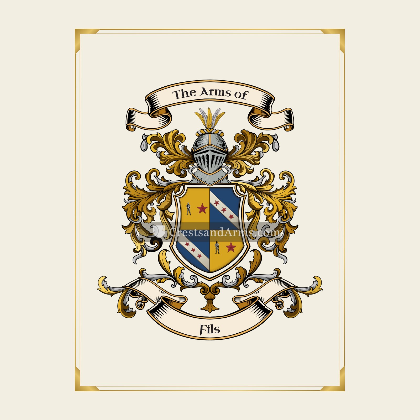 With gold border