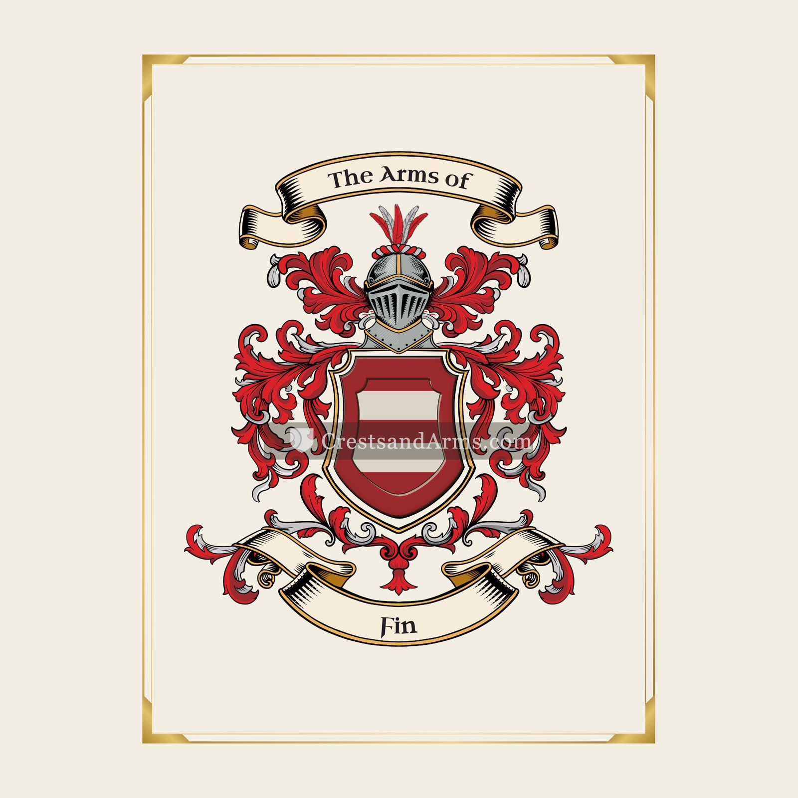 With gold border