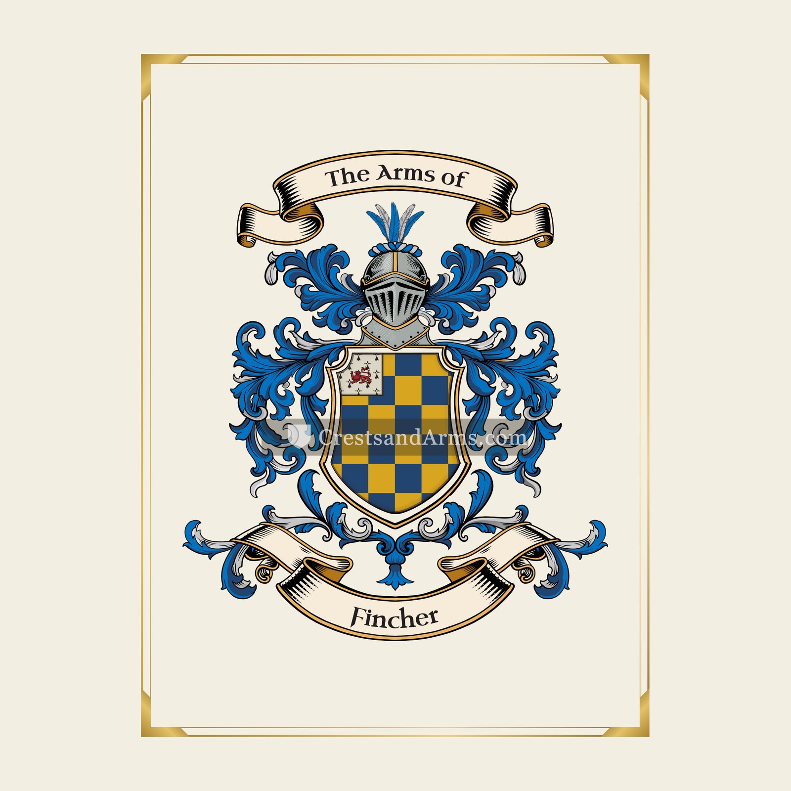 With gold border