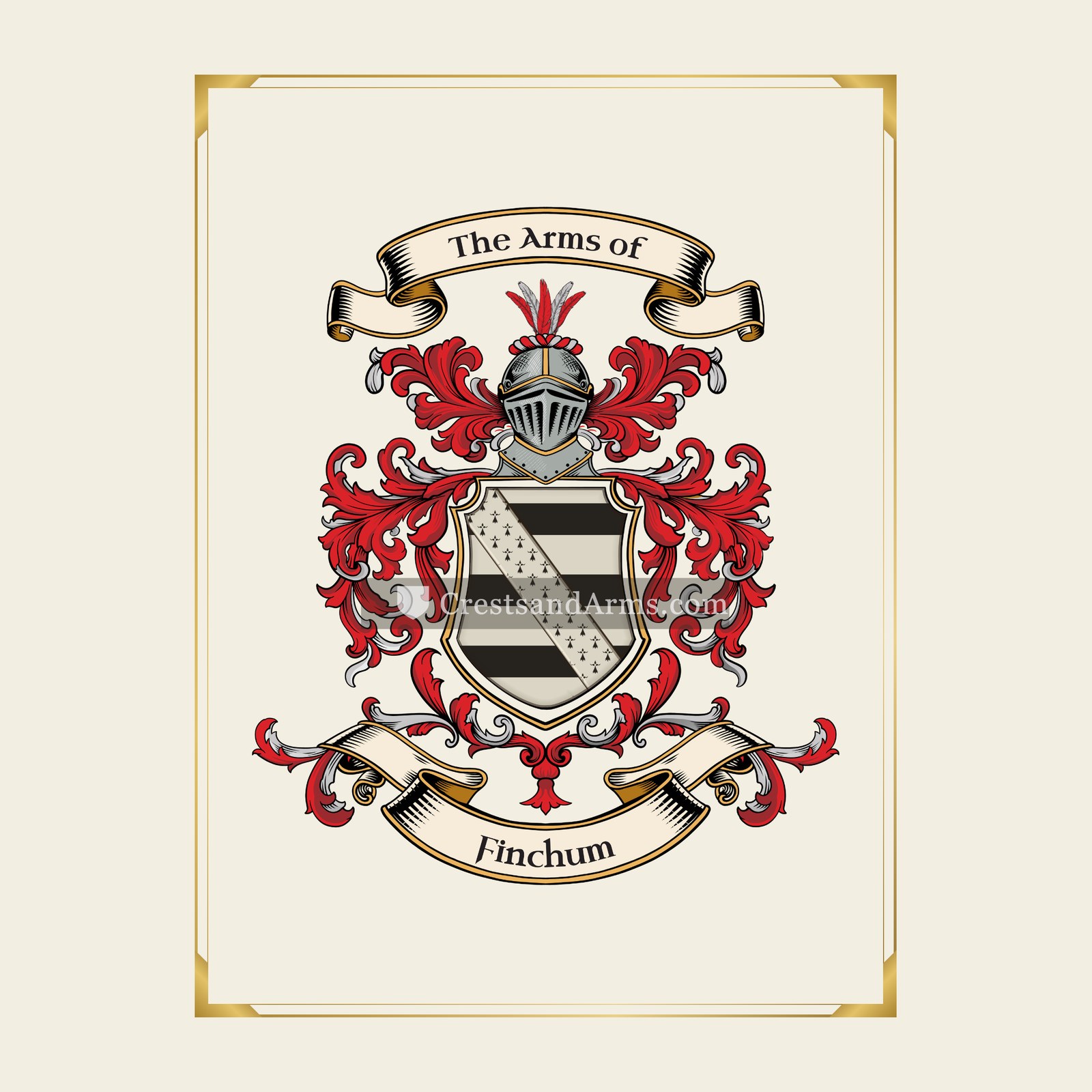 With gold border