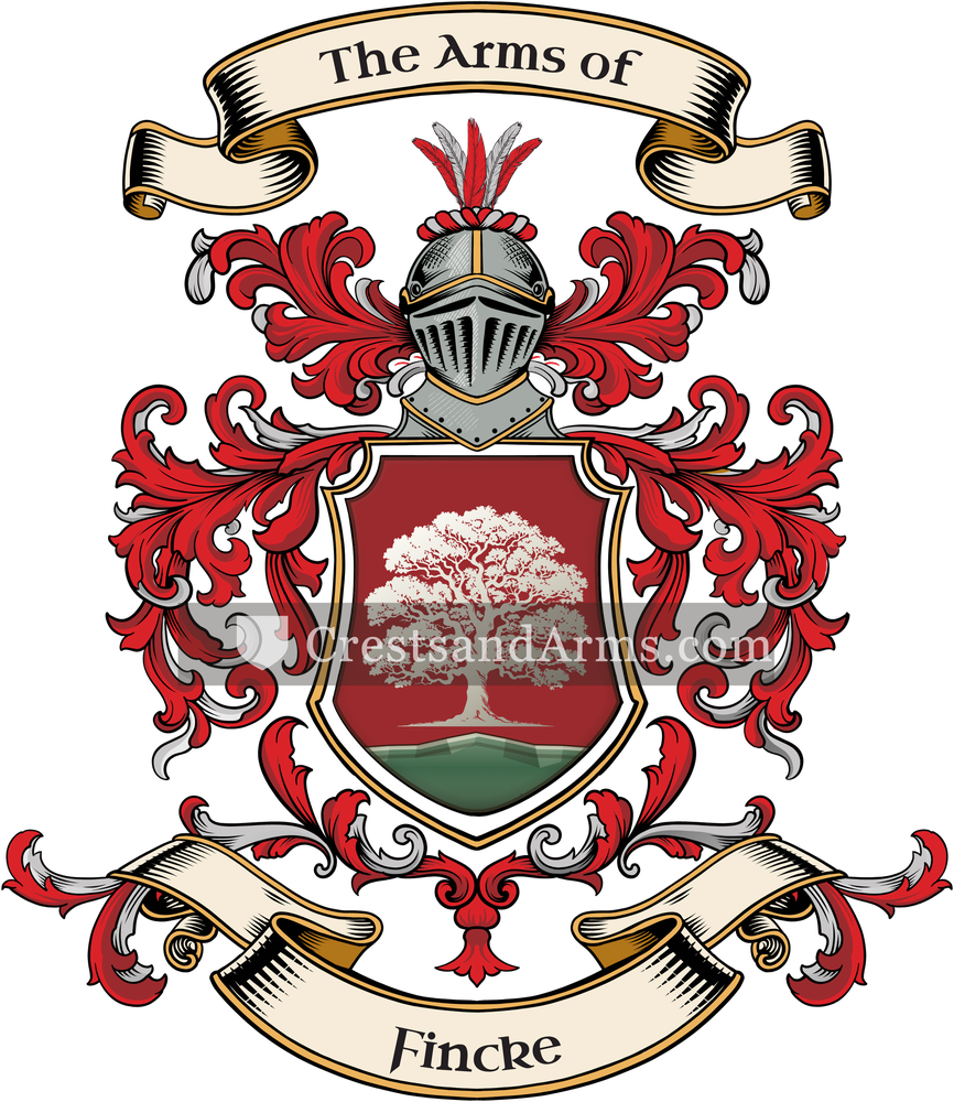 The Fincke coat of arms, drawn from the recorded blazon