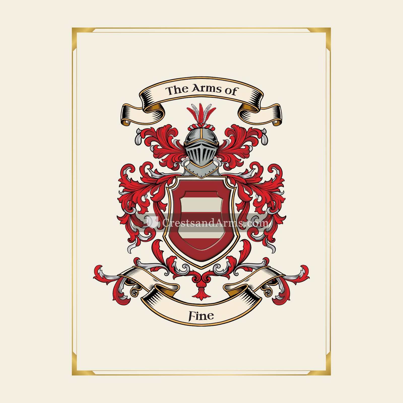 With gold border