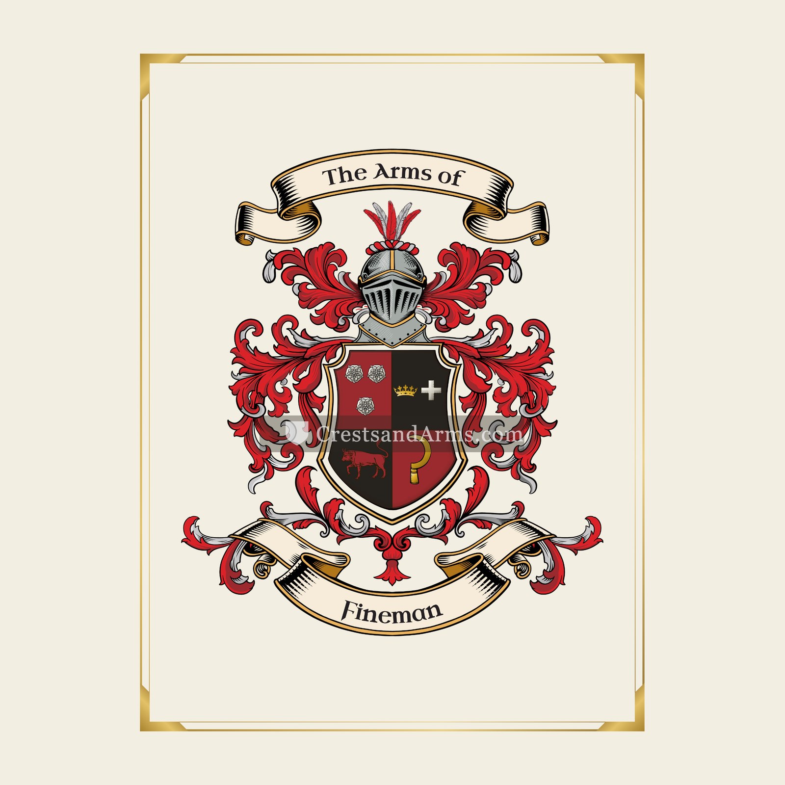 With gold border
