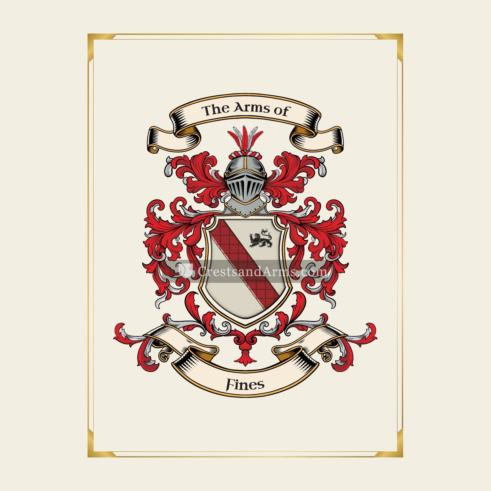 With gold border