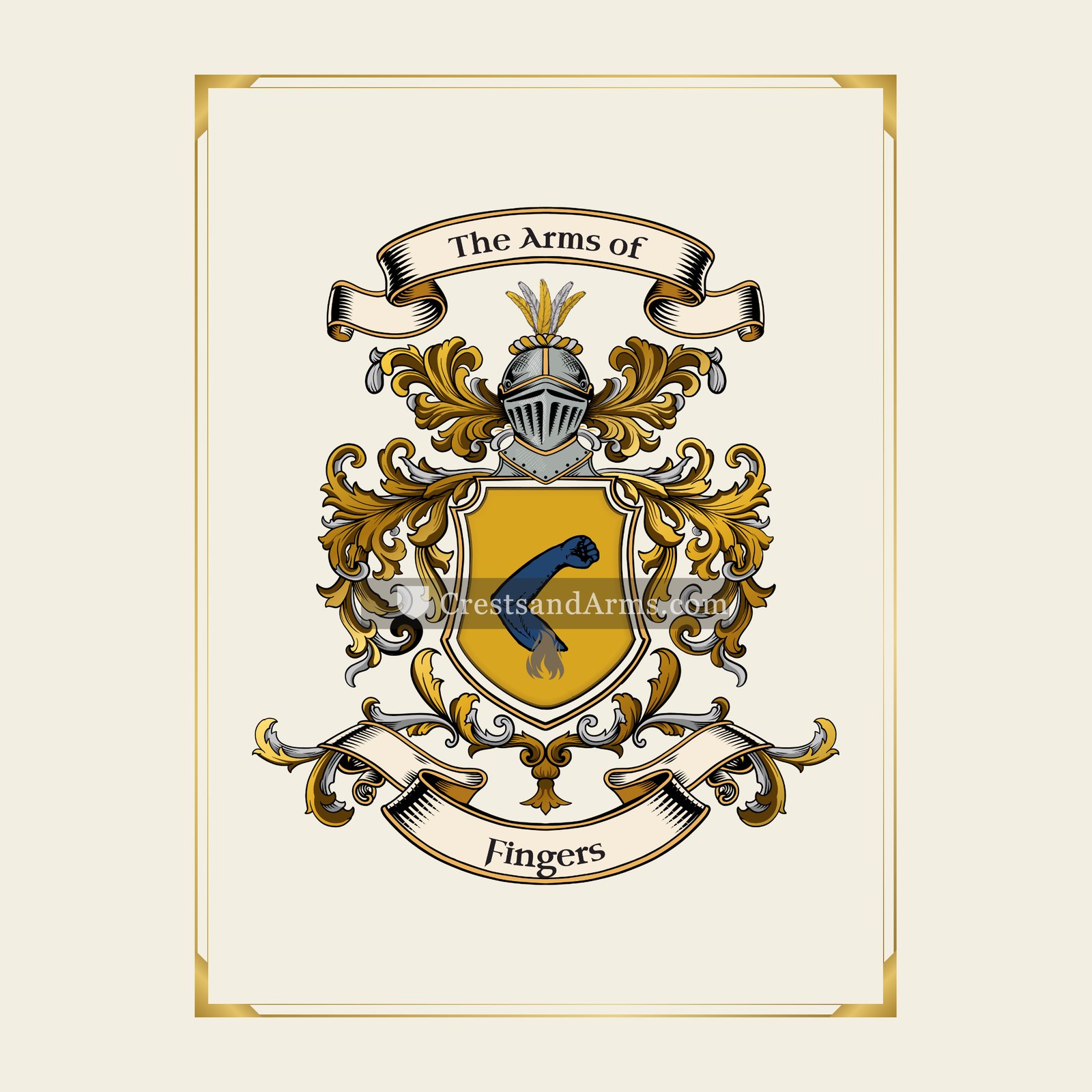 With gold border