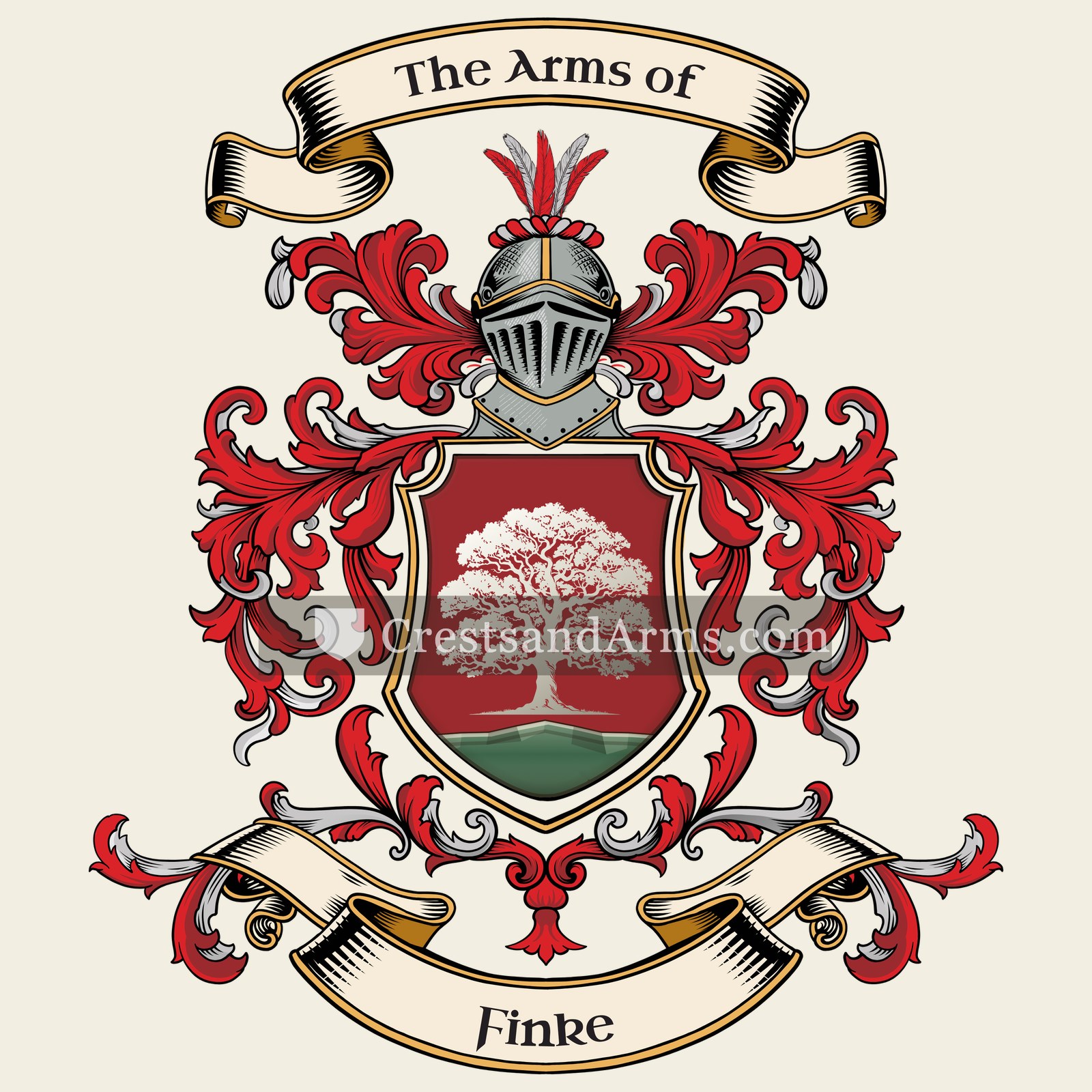 The Finke coat of arms, drawn from the recorded blazon