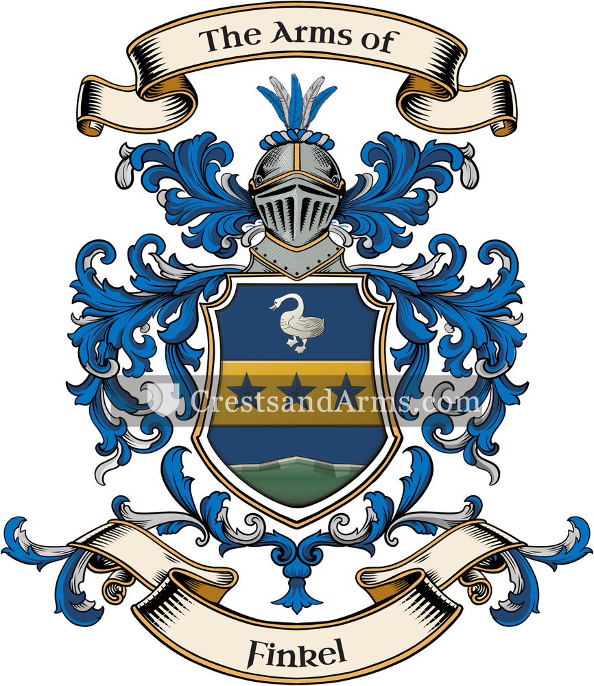 The Finkel coat of arms, drawn from the recorded blazon