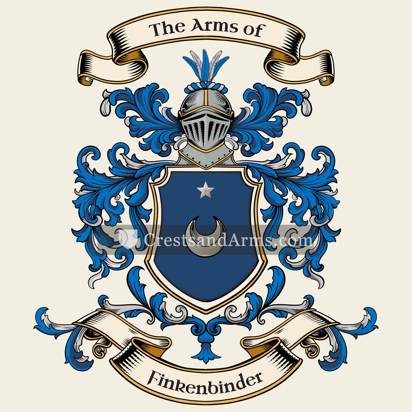 The Finkenbinder coat of arms, drawn from the recorded blazon