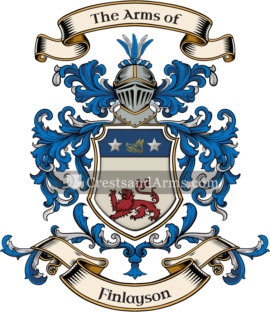 The Finlayson coat of arms, drawn from the recorded blazon