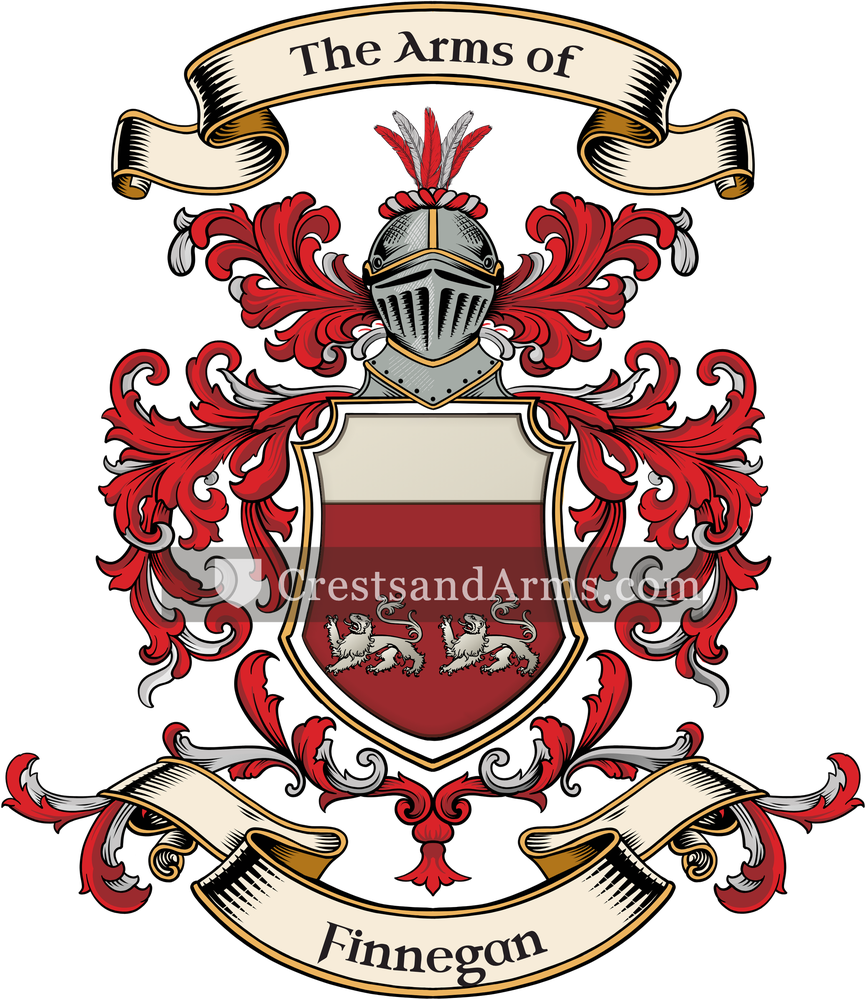 The Finnegan coat of arms, drawn from the recorded blazon