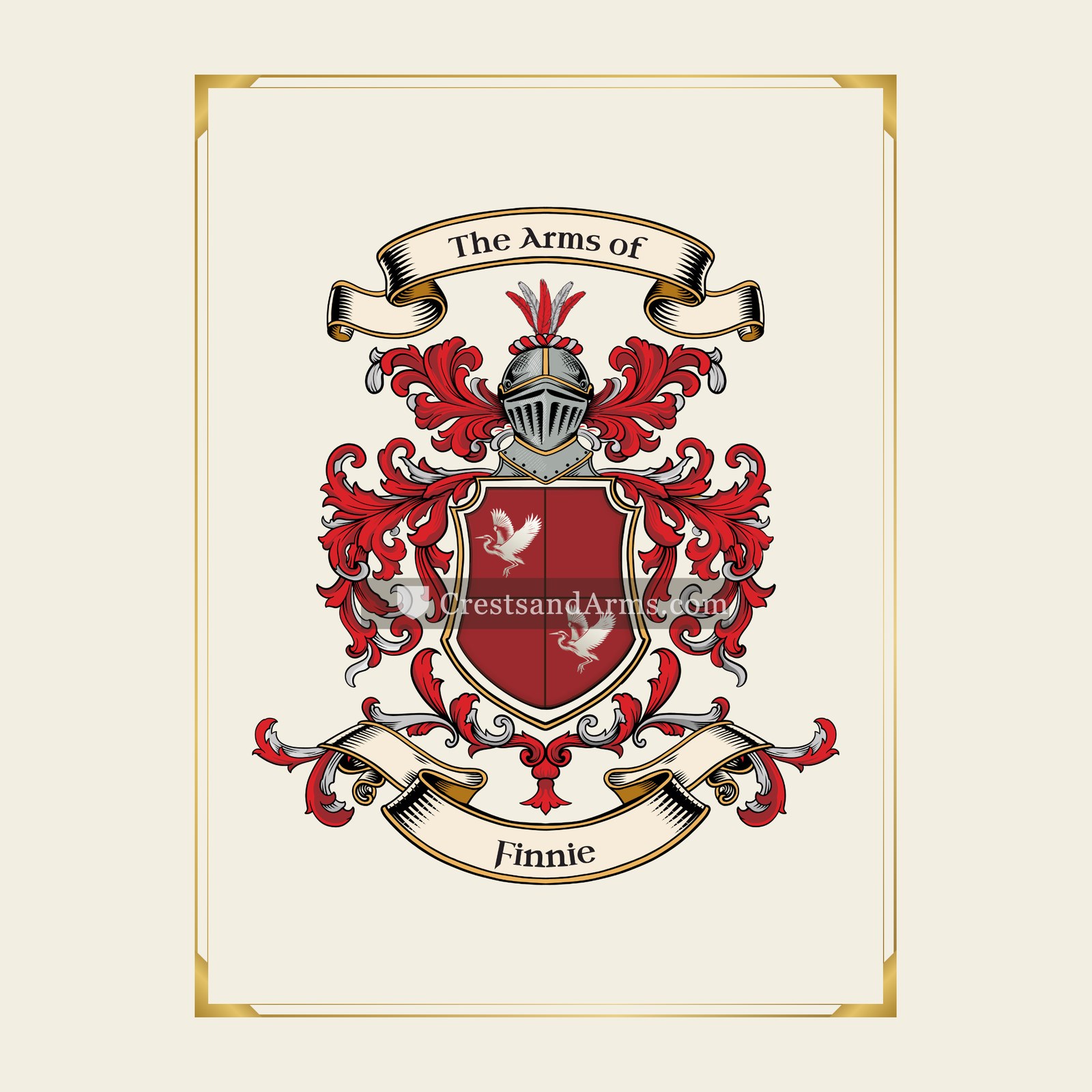 With gold border