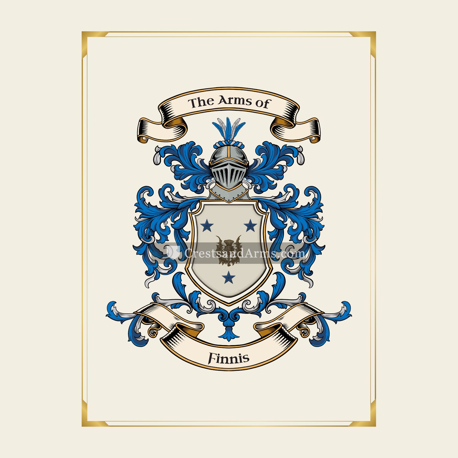 With gold border
