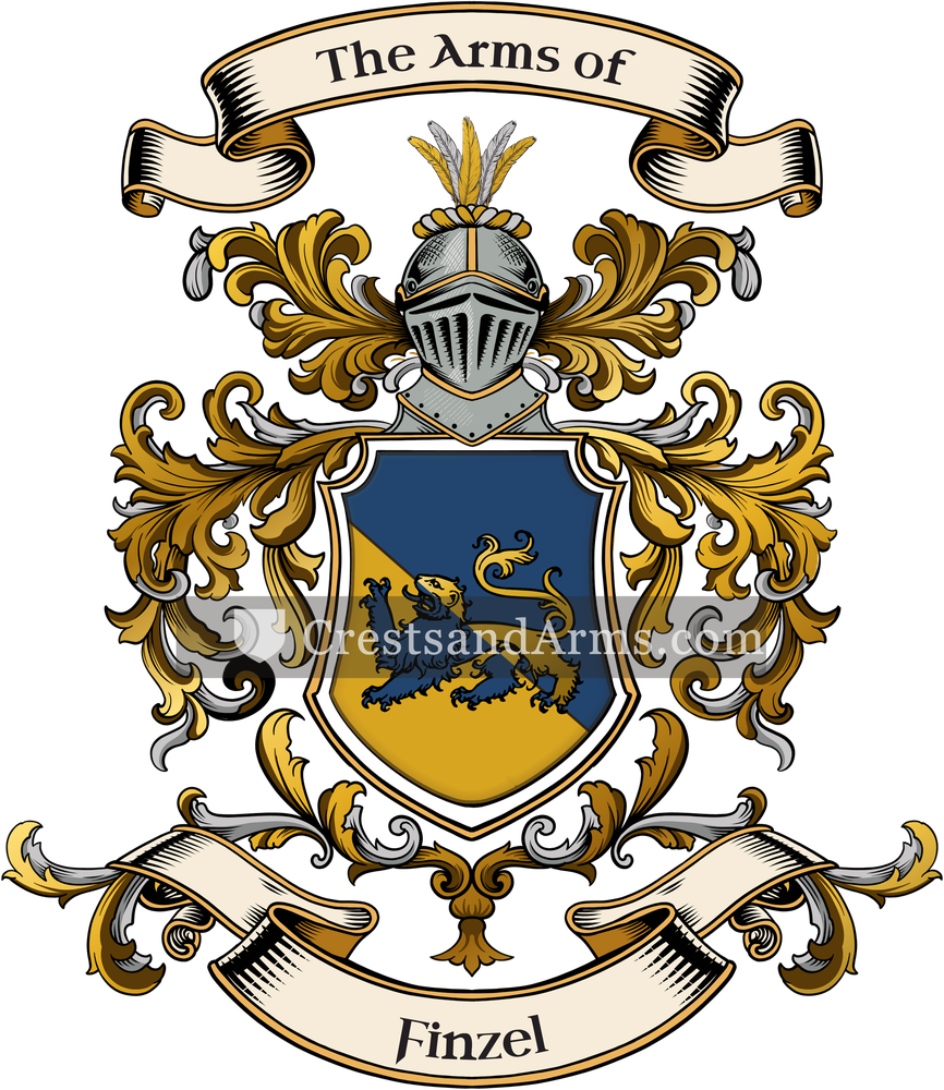 The Finzel coat of arms, drawn from the recorded blazon