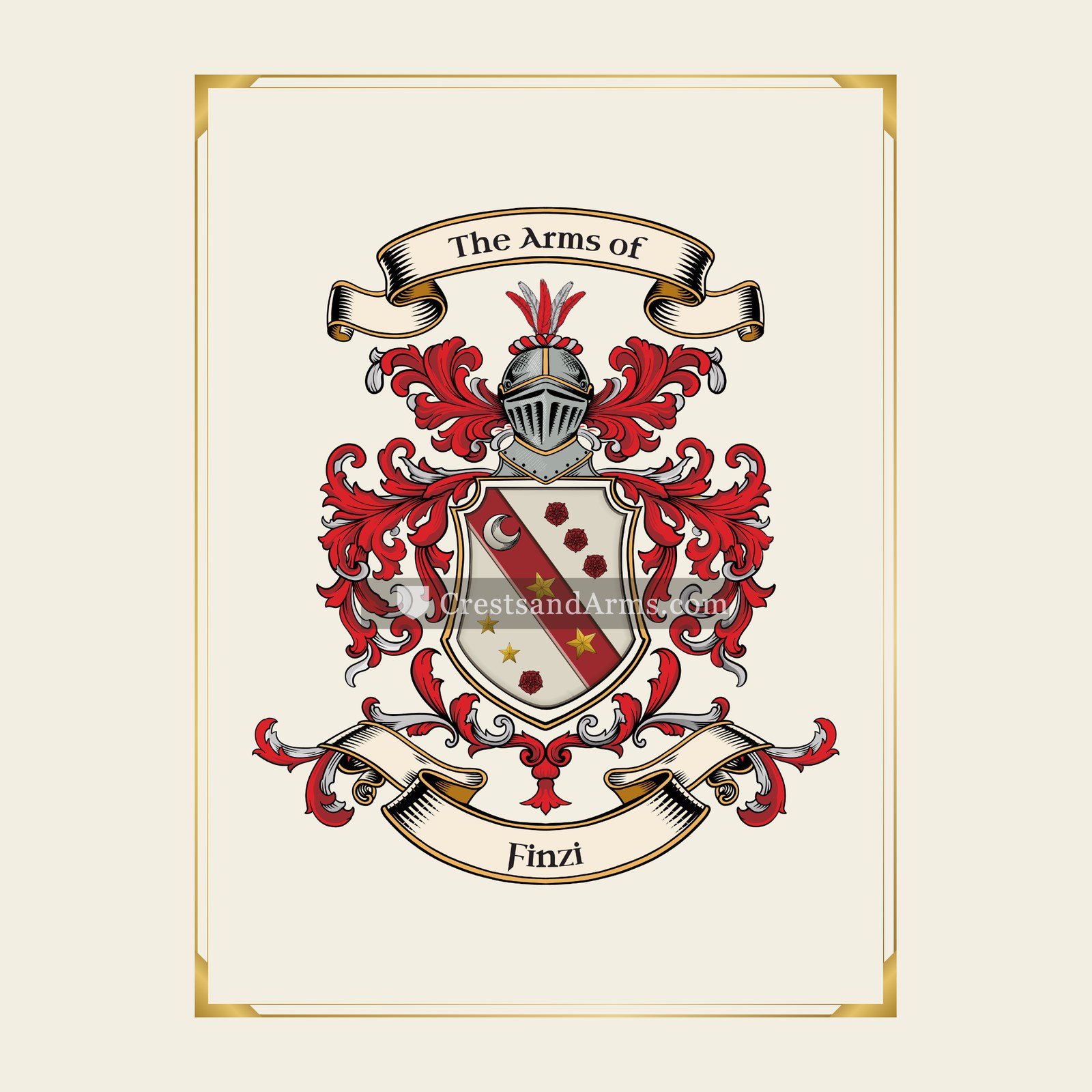 With gold border