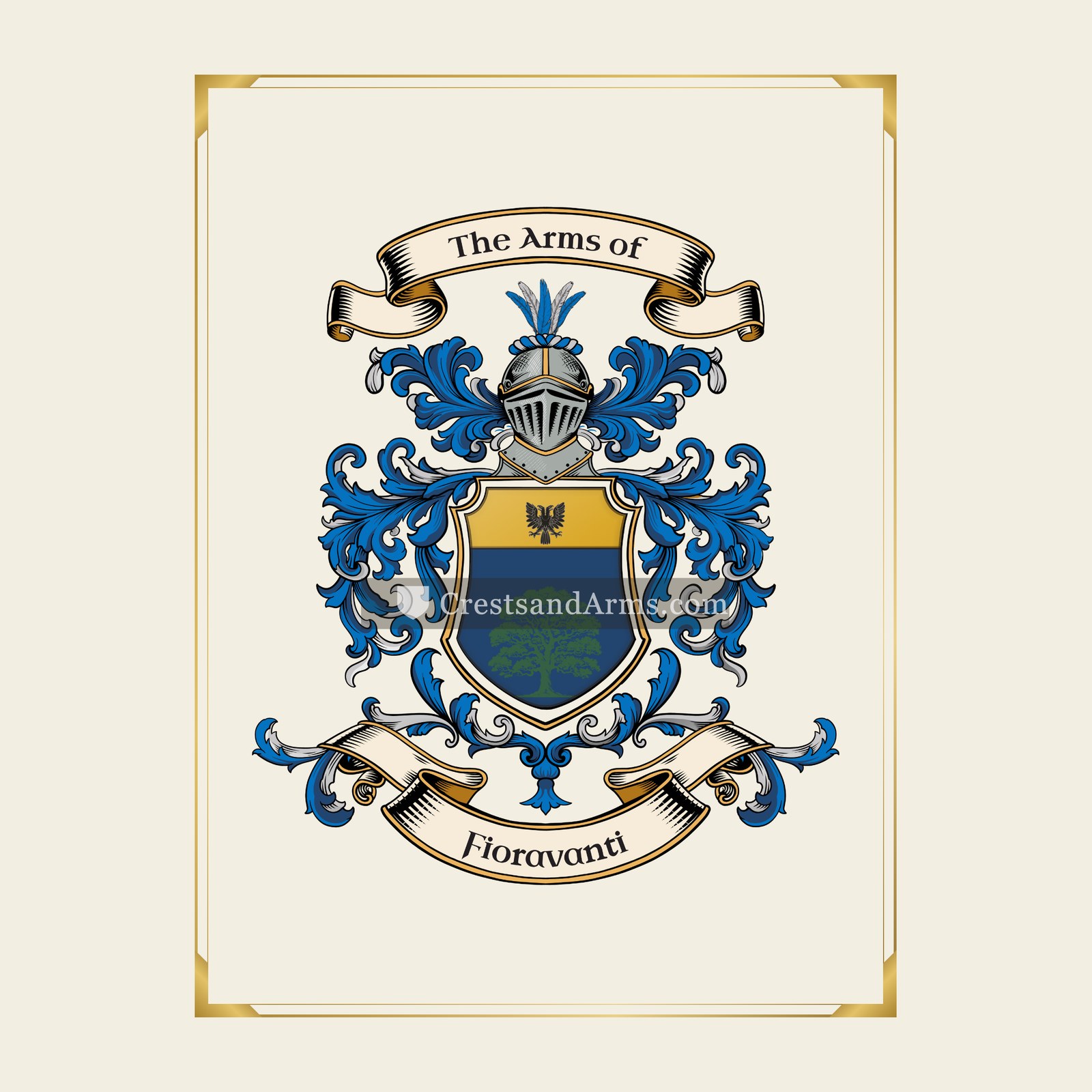 With gold border