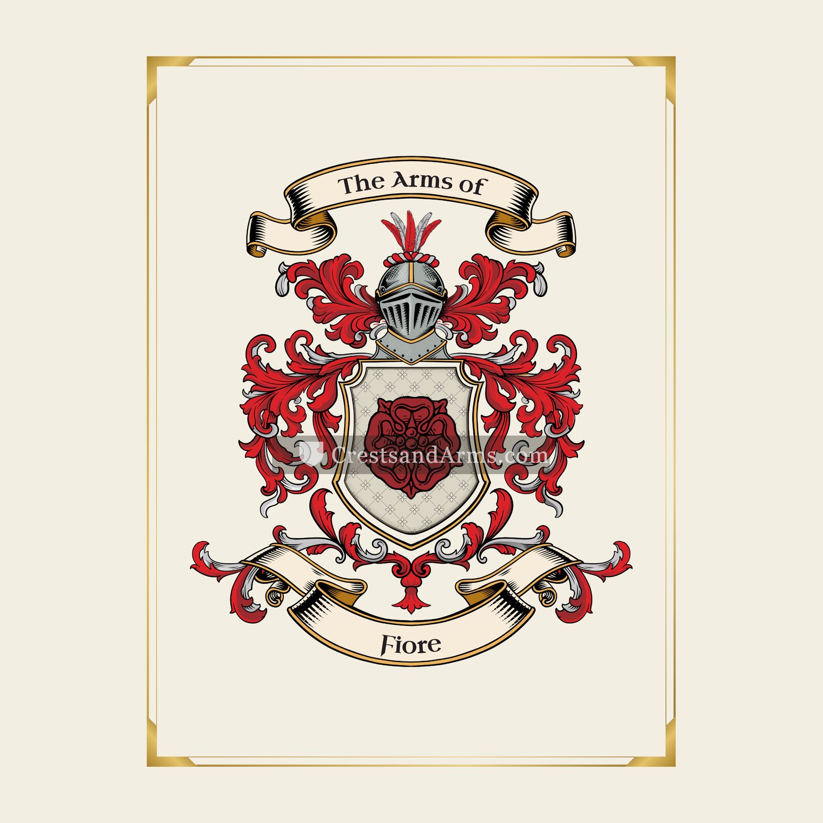 With gold border