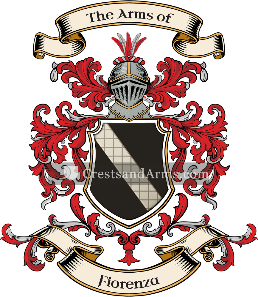 The Fiorenza coat of arms, drawn from the recorded blazon