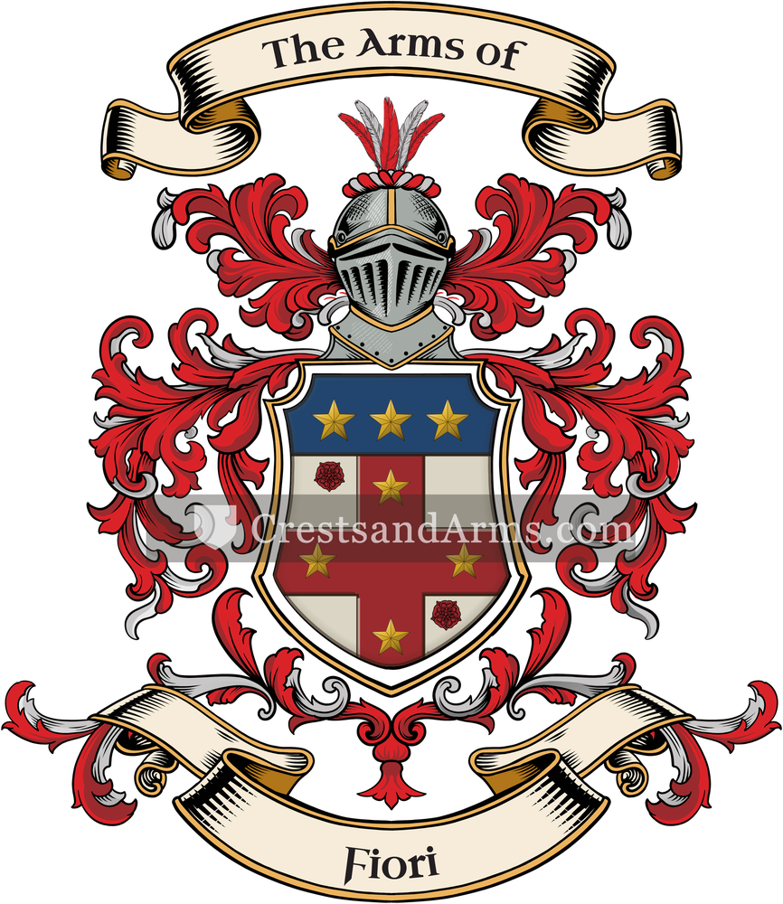 The Fiori coat of arms, drawn from the recorded blazon