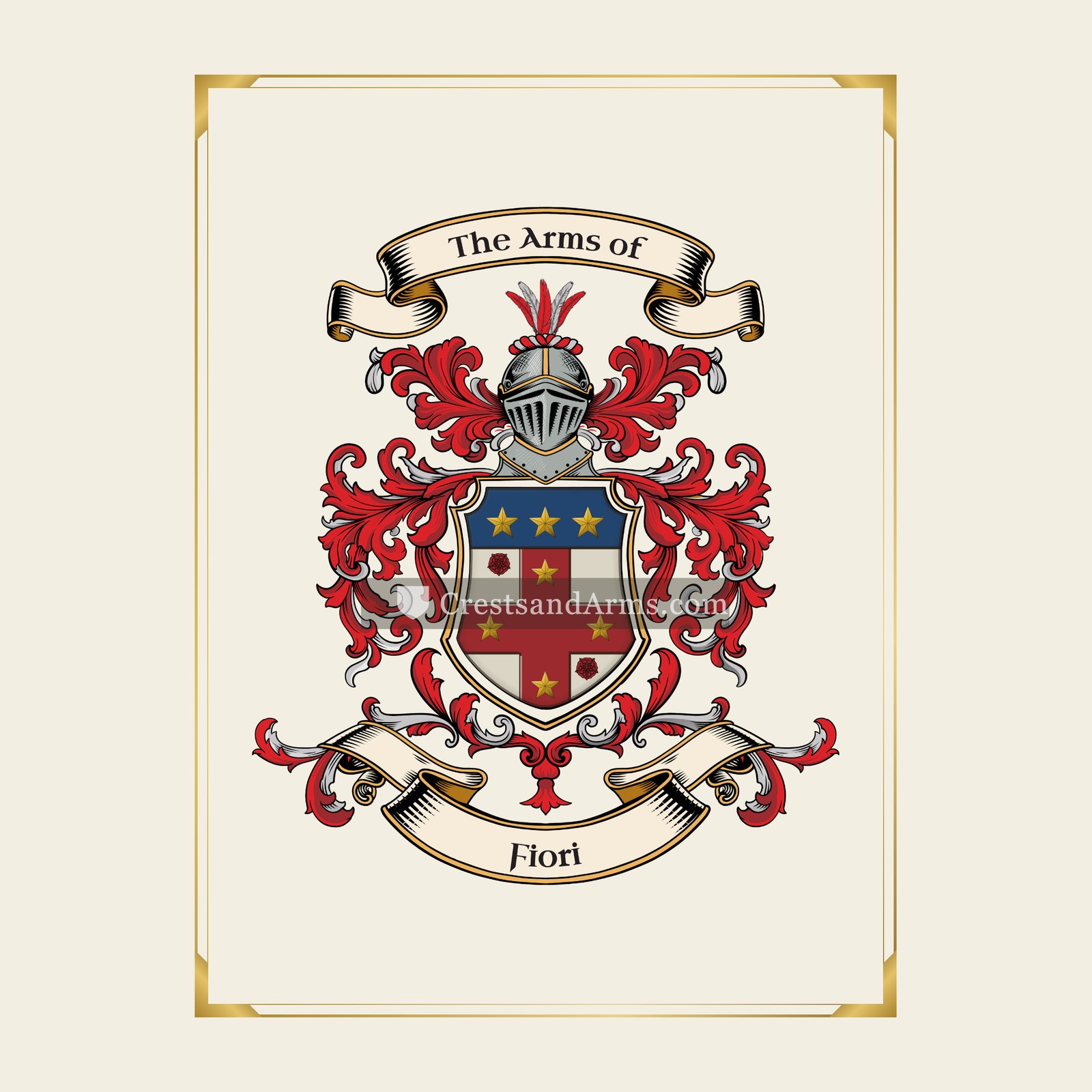 With gold border