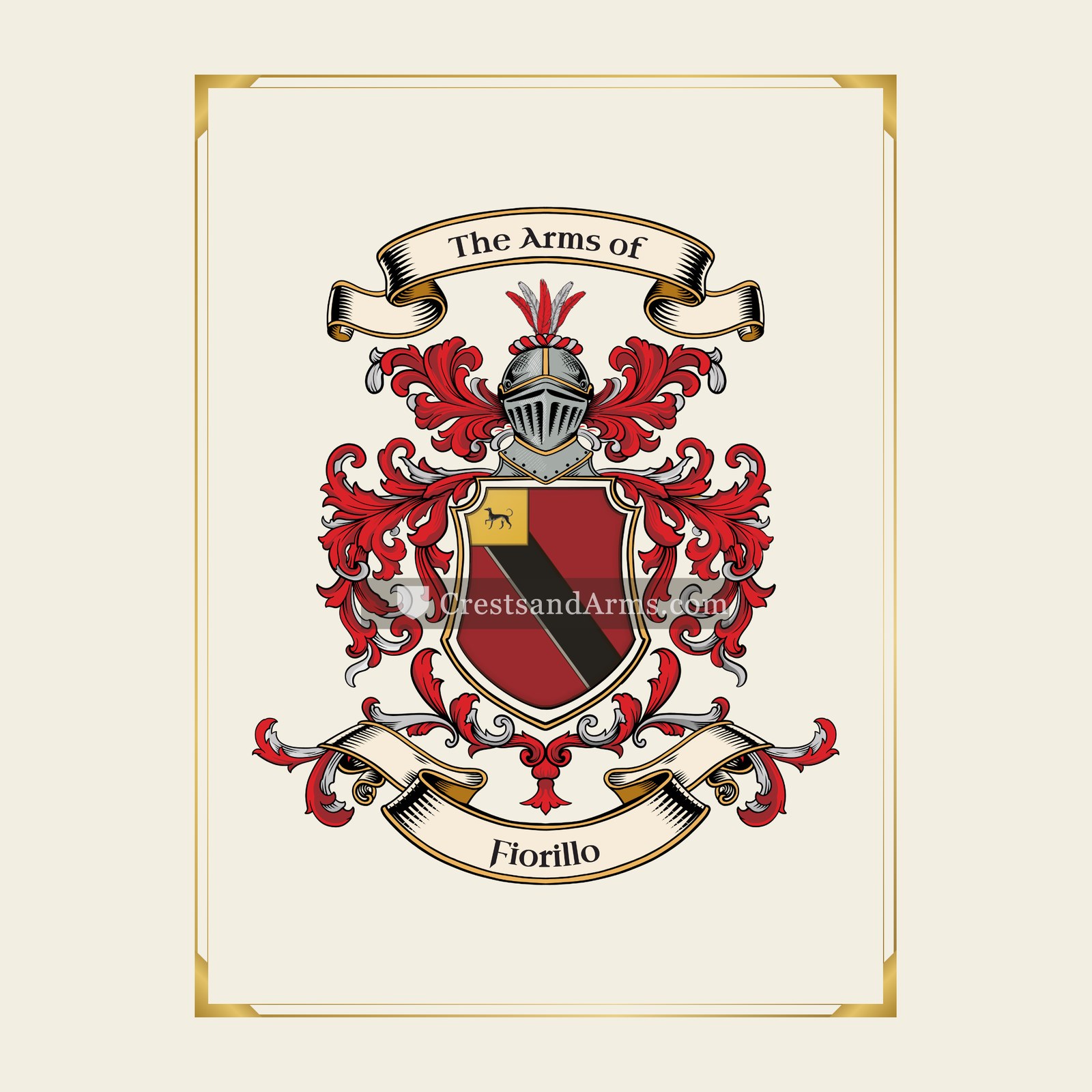 With gold border