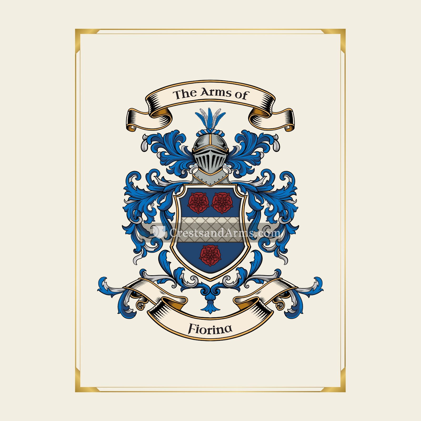 With gold border