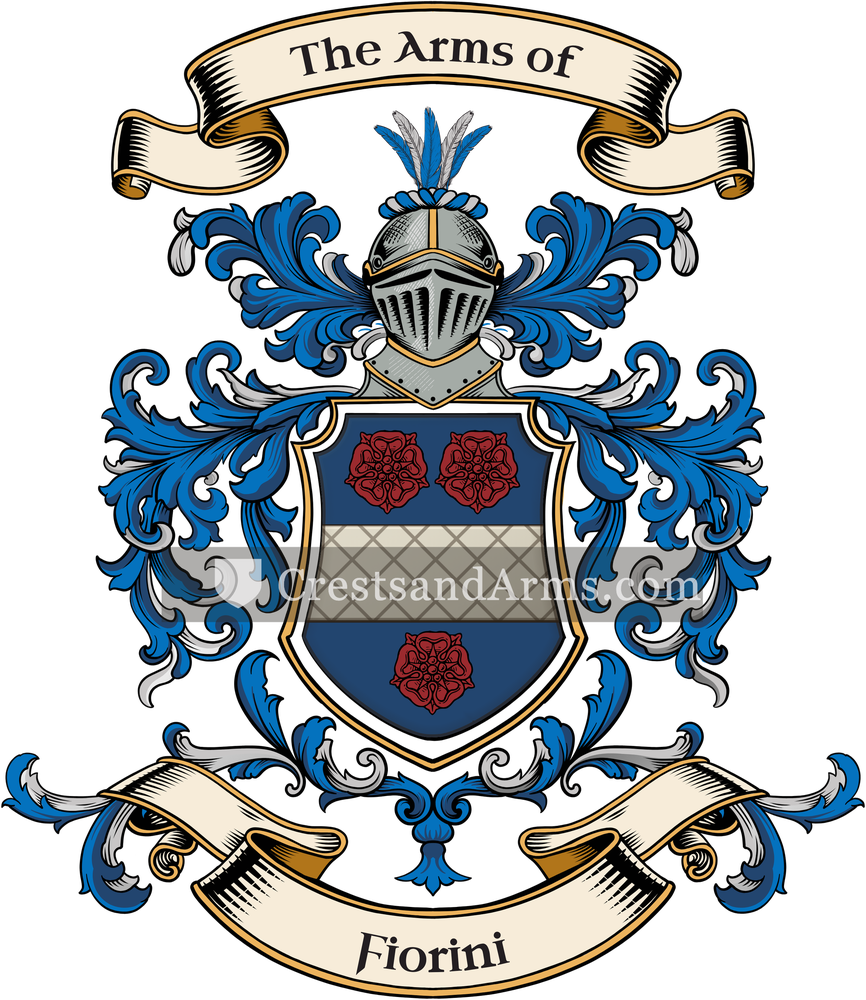 The Fiorini coat of arms, drawn from the recorded blazon