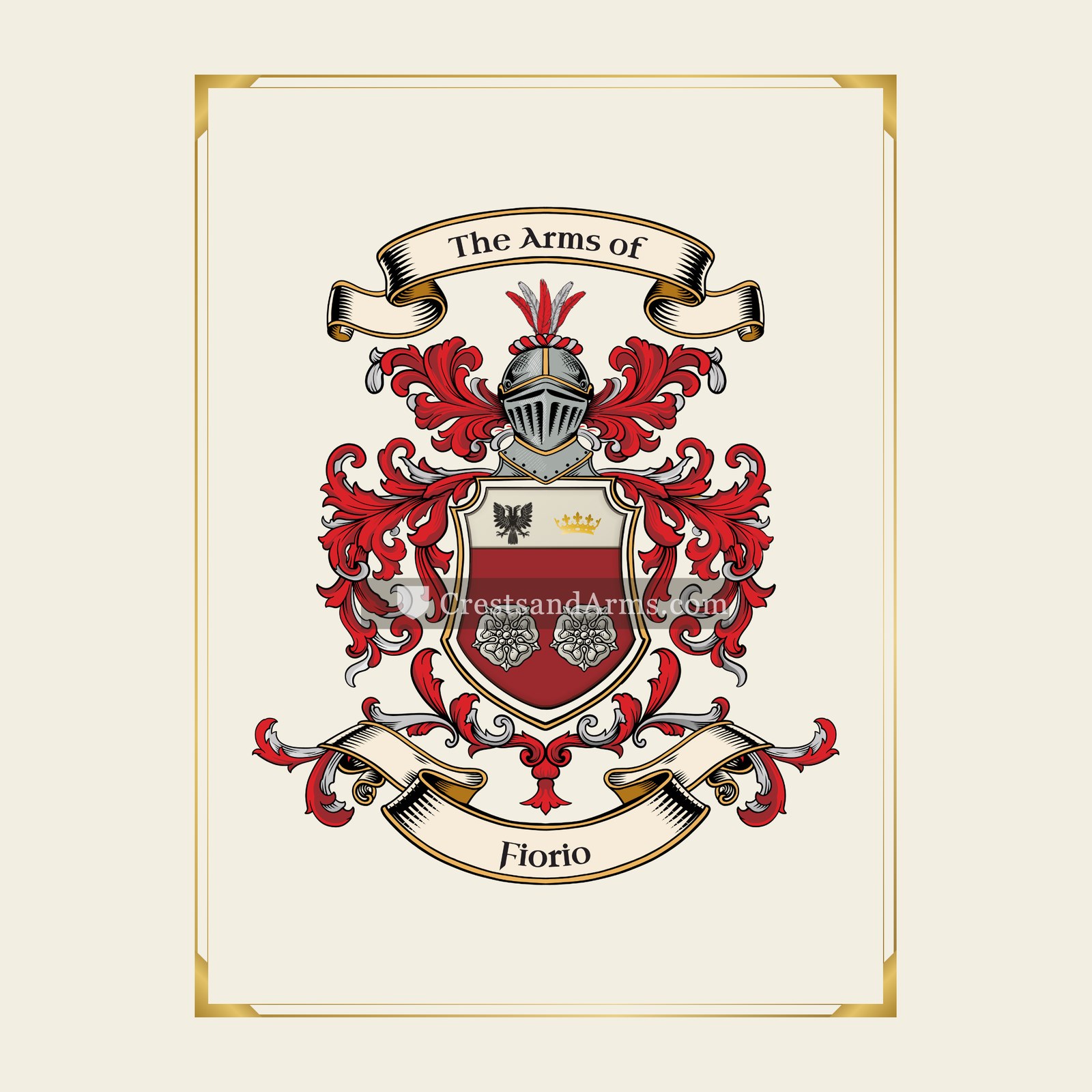 With gold border