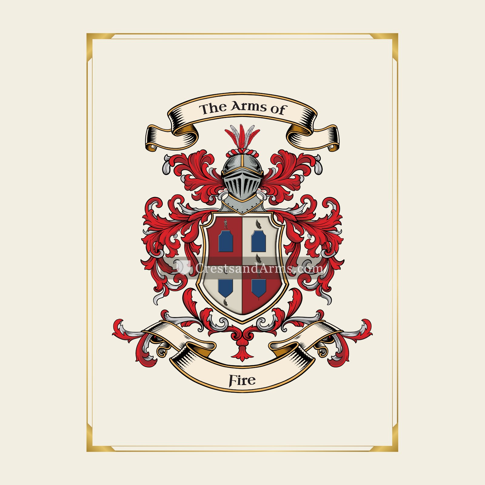 With gold border