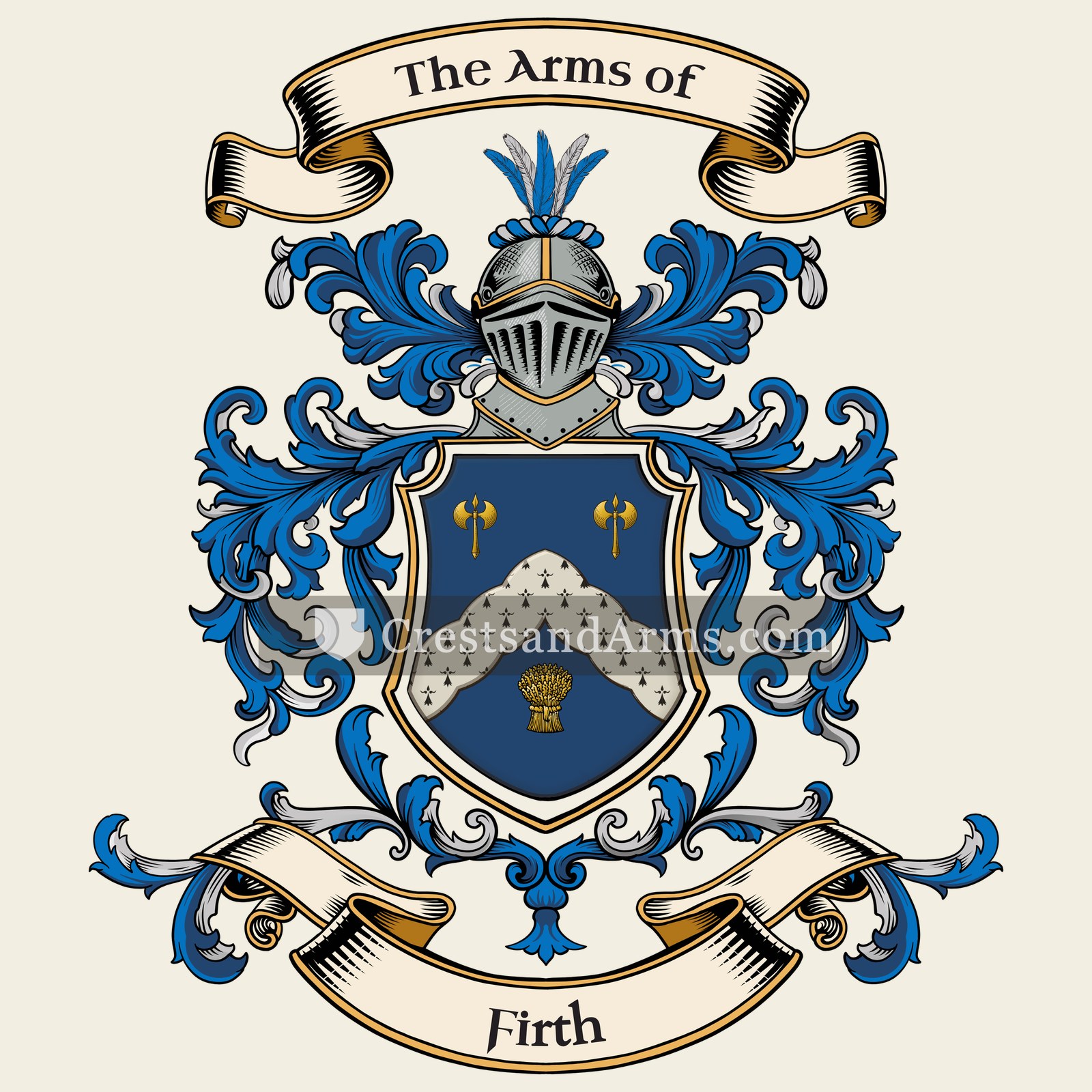 The Firth coat of arms, drawn from the recorded blazon