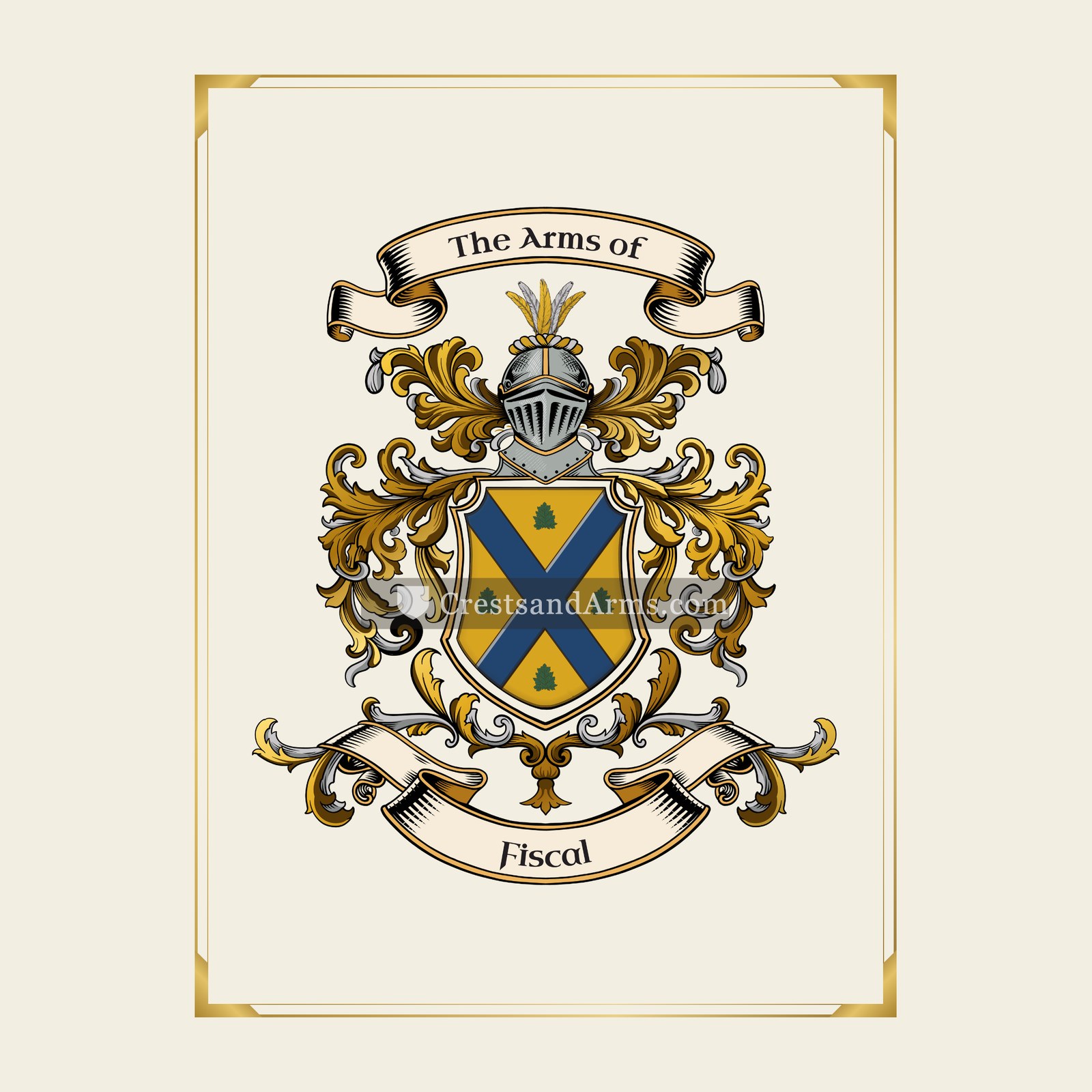 With gold border