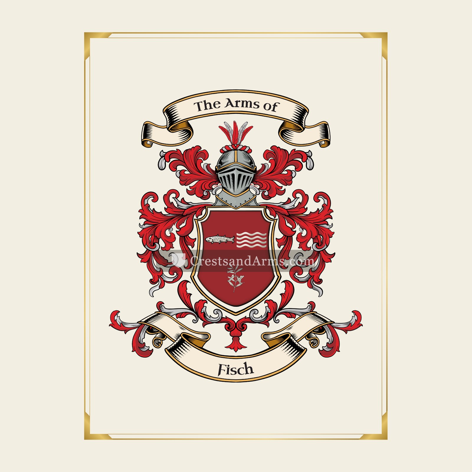 With gold border
