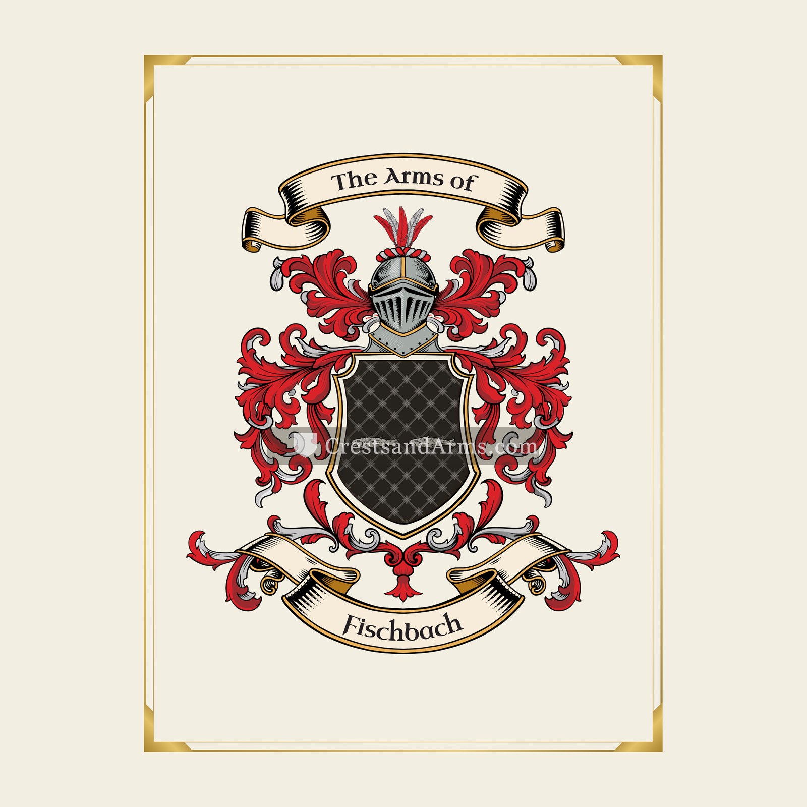 With gold border