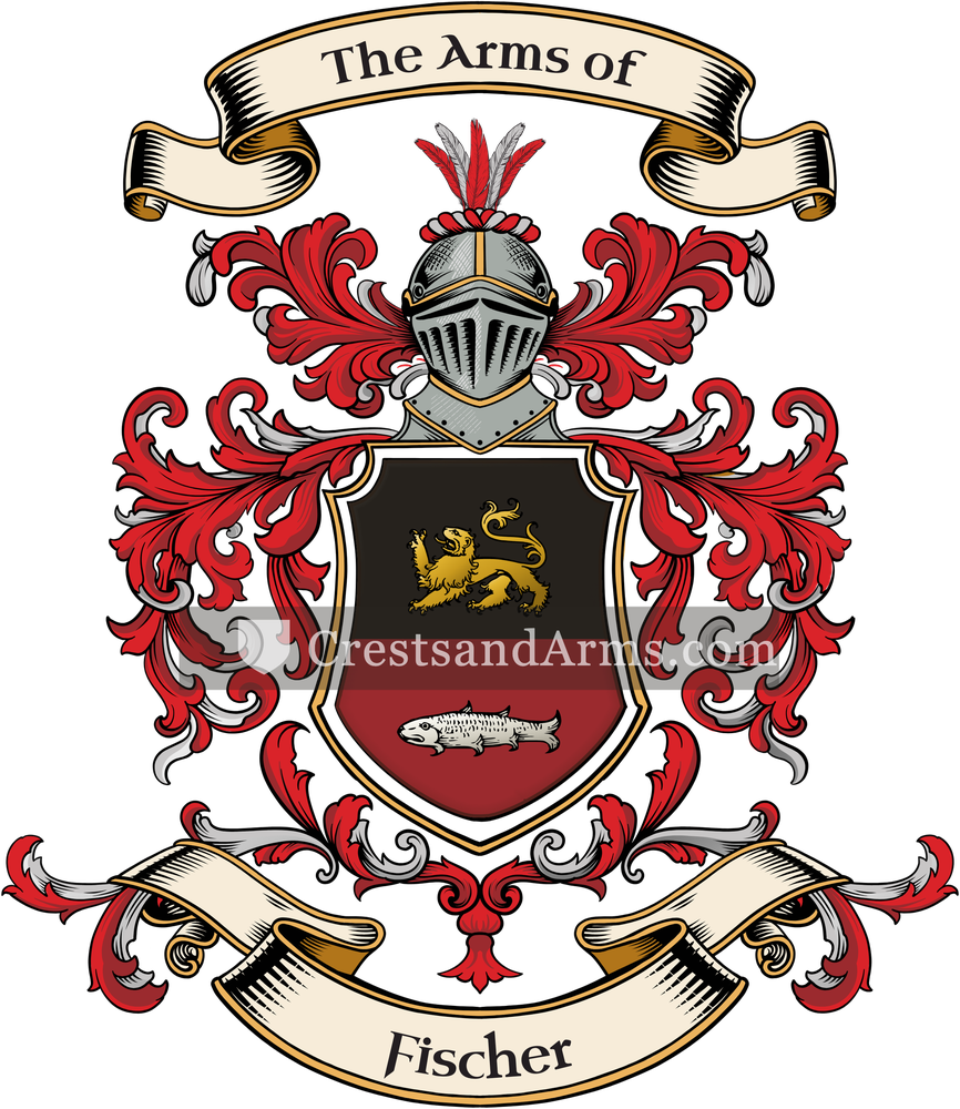 The Fischer coat of arms, drawn from the recorded blazon