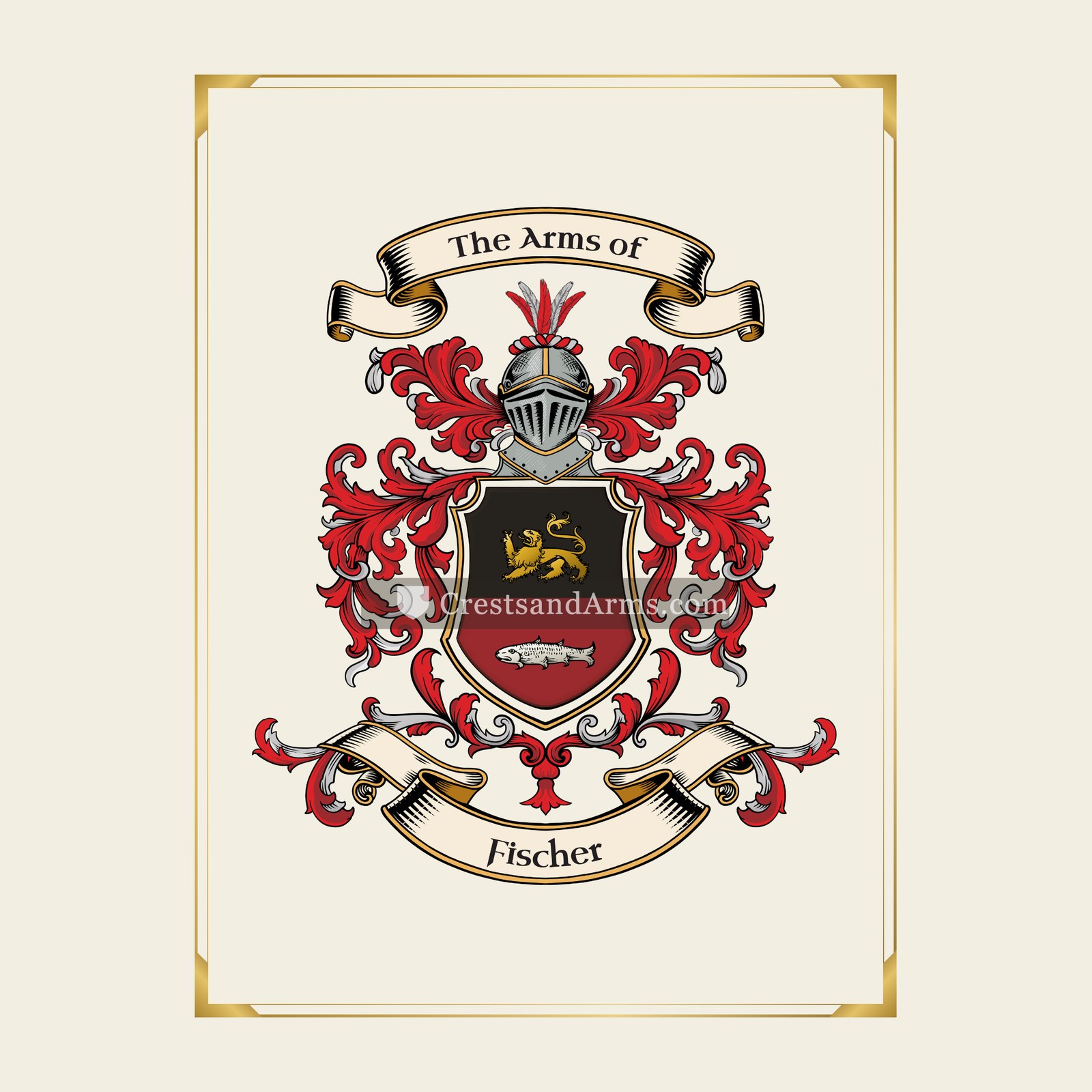 With gold border