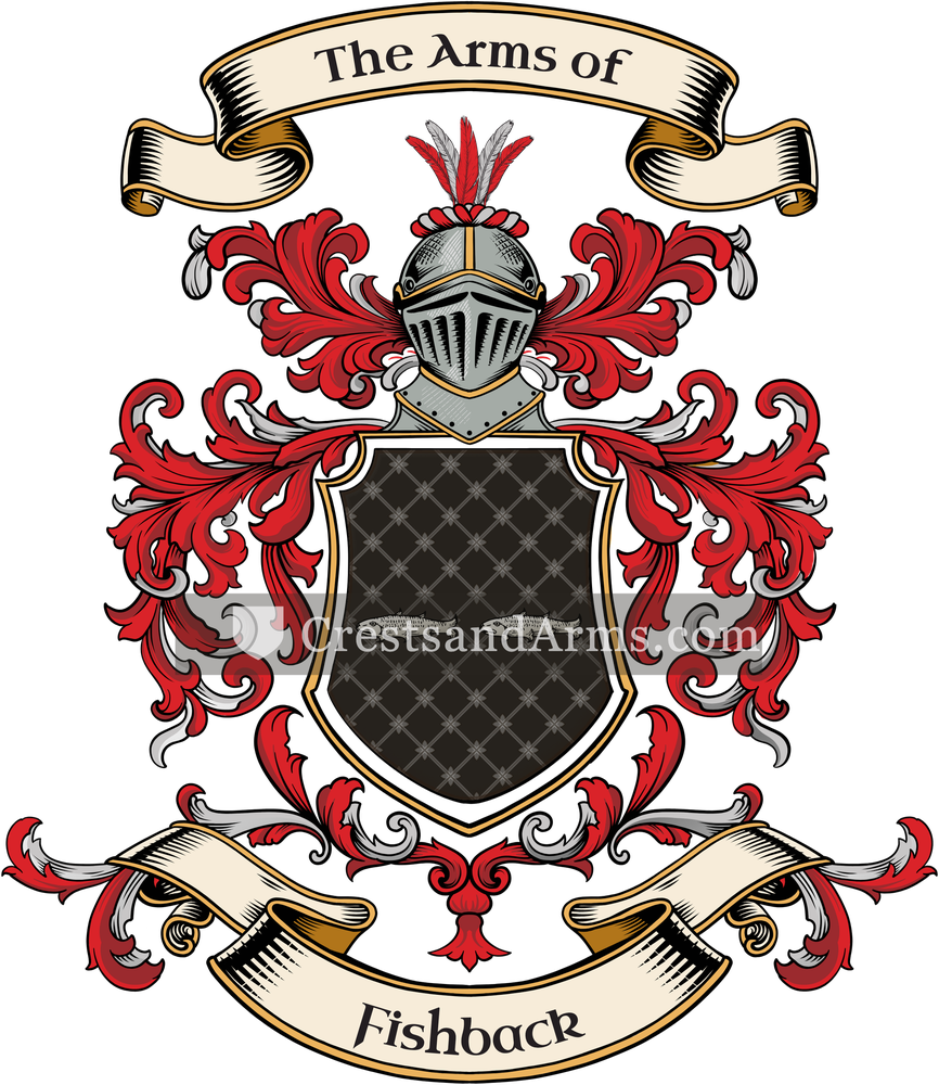 The Fishback coat of arms, drawn from the recorded blazon