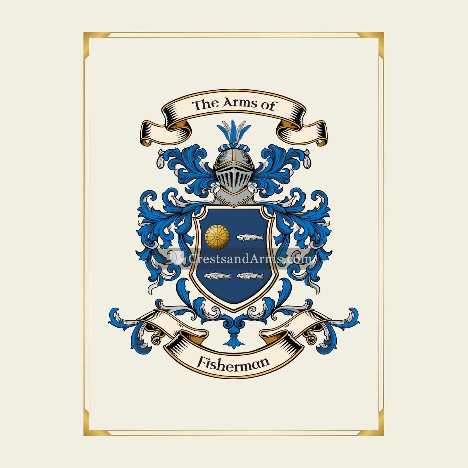 With gold border