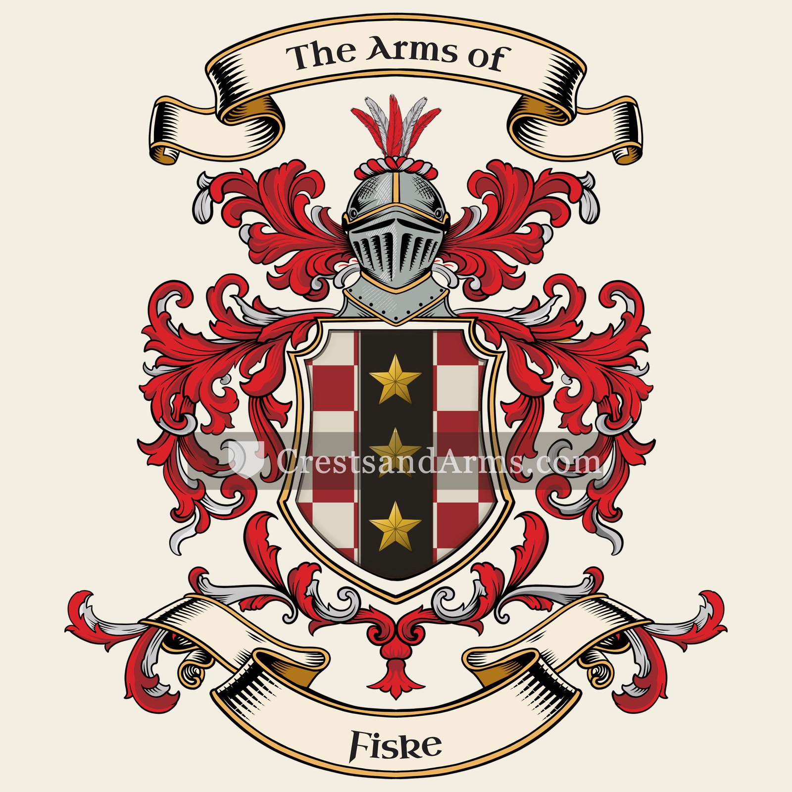 The Fiske coat of arms