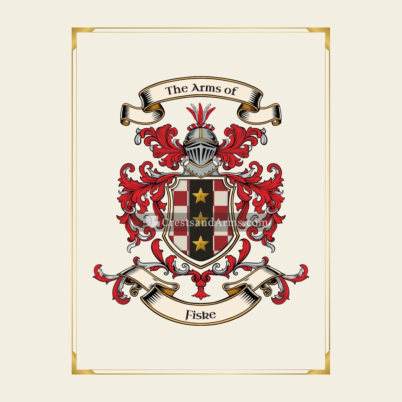 With gold border