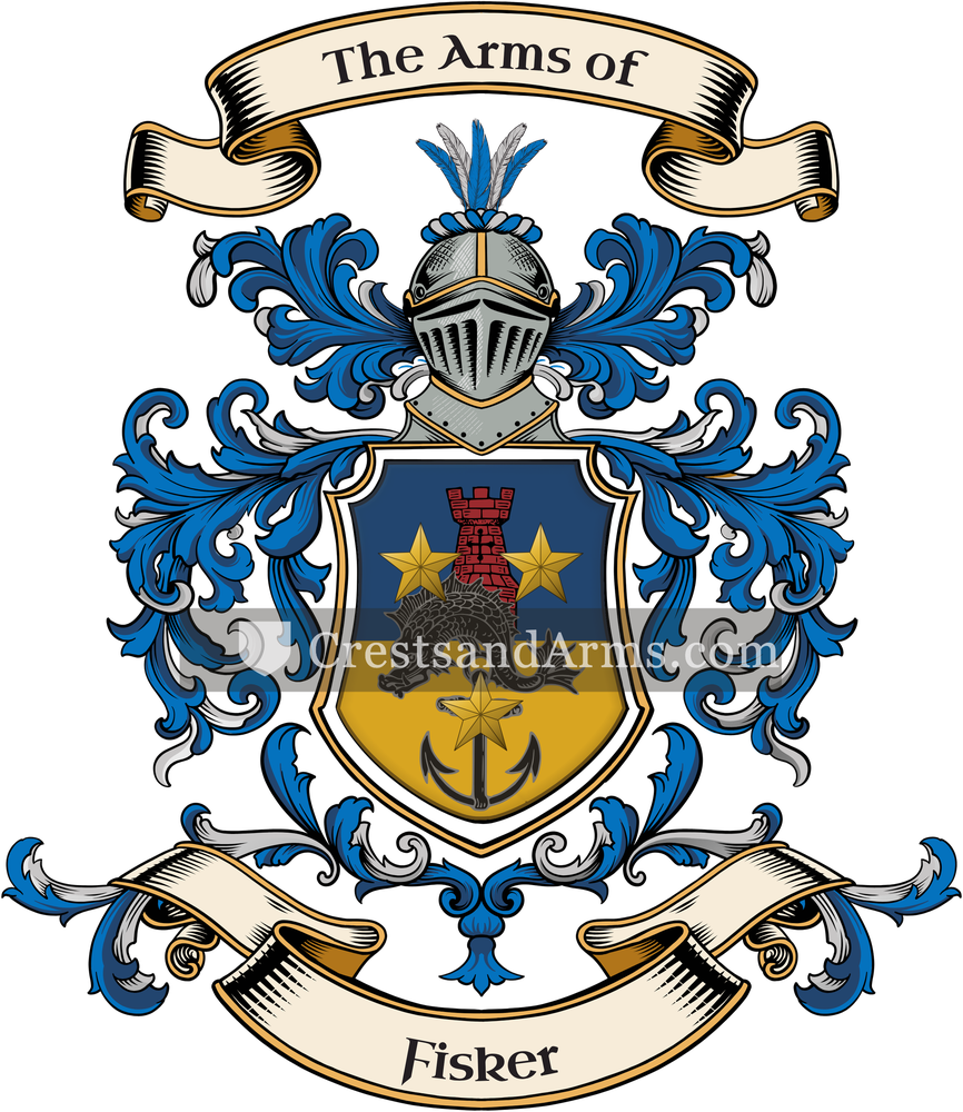 The Fisker coat of arms, drawn from the recorded blazon