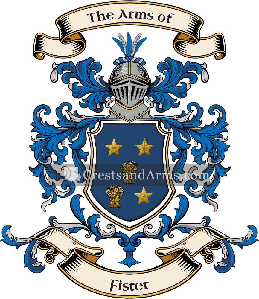 The Fister coat of arms, drawn from the recorded blazon