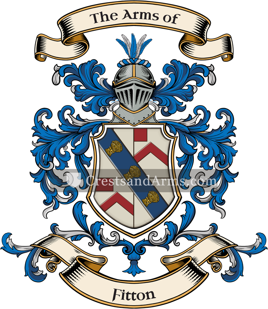 The Fitton coat of arms, drawn from the recorded blazon