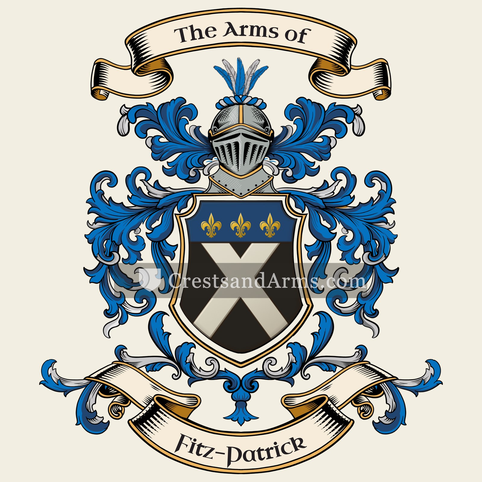 The Fitz-Patrick coat of arms, drawn from the recorded blazon