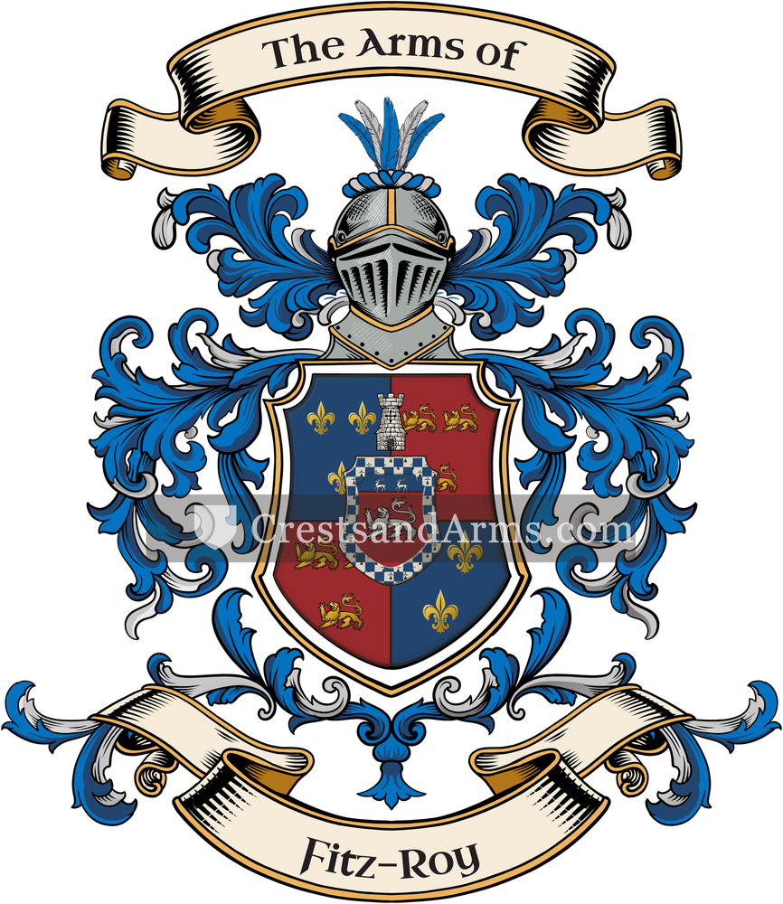 The Fitz-Roy coat of arms, drawn from the recorded blazon