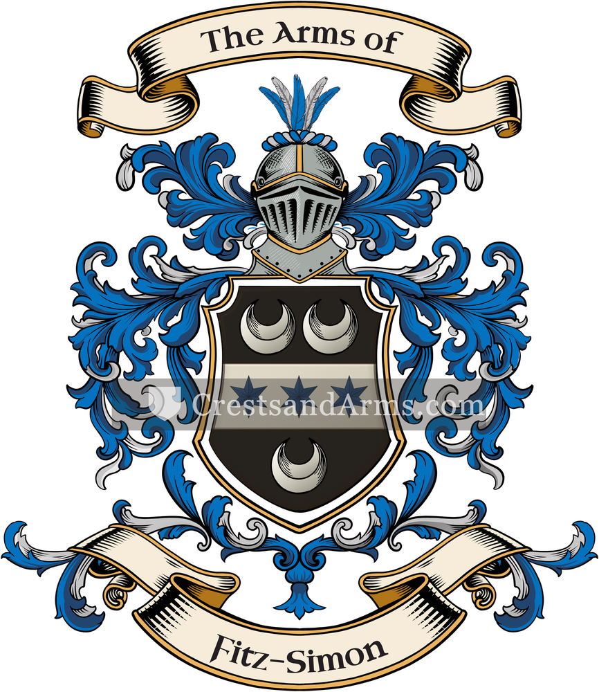 The Fitz-Simon coat of arms, drawn from the recorded blazon