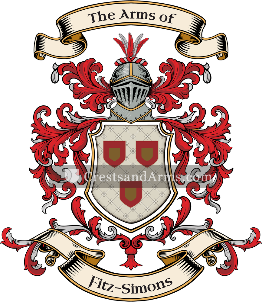 The Fitz-Simons coat of arms, drawn from the recorded blazon