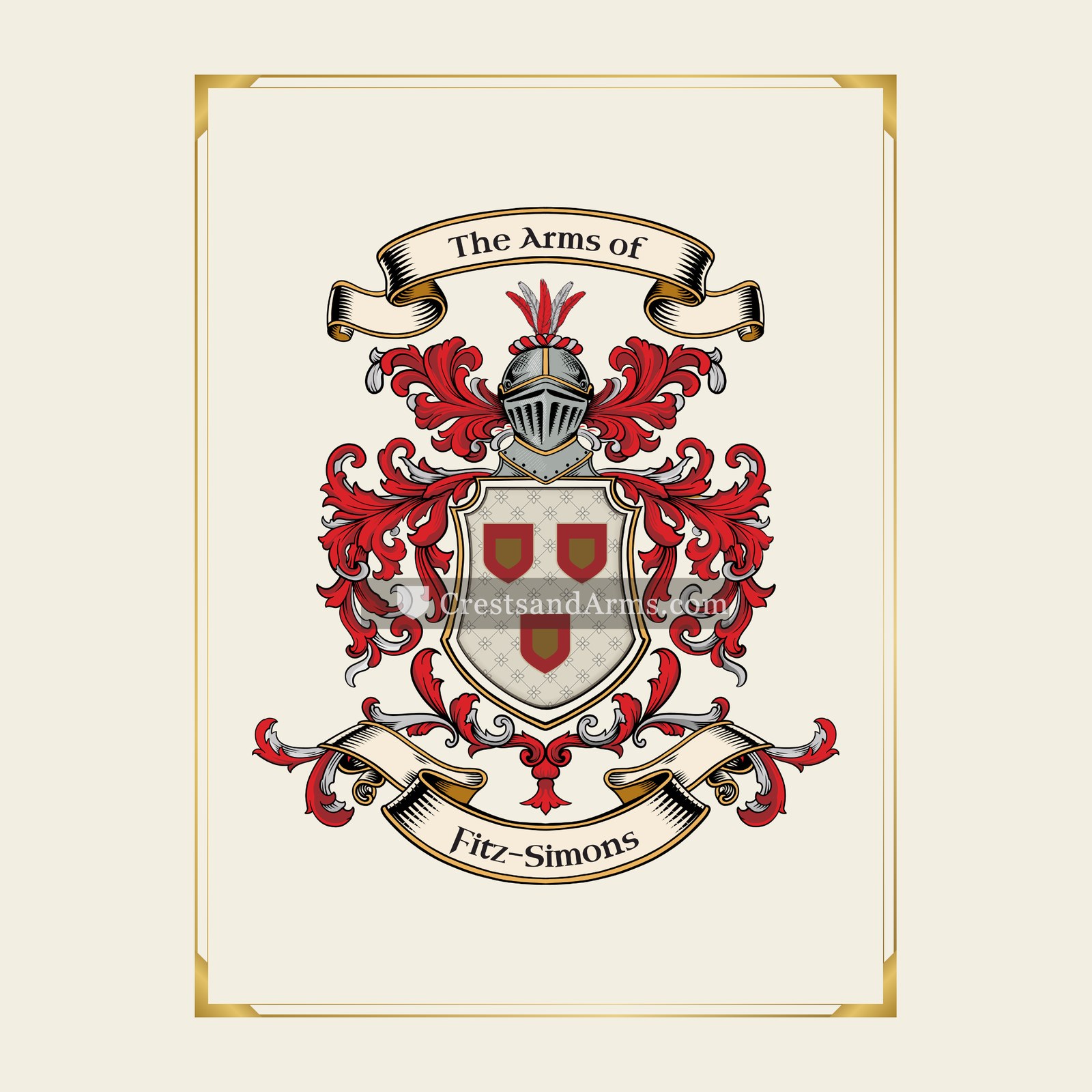 With gold border
